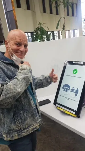 Frank casting his vote